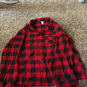 Wondershop Red and Black Plaid Pajama Shirt